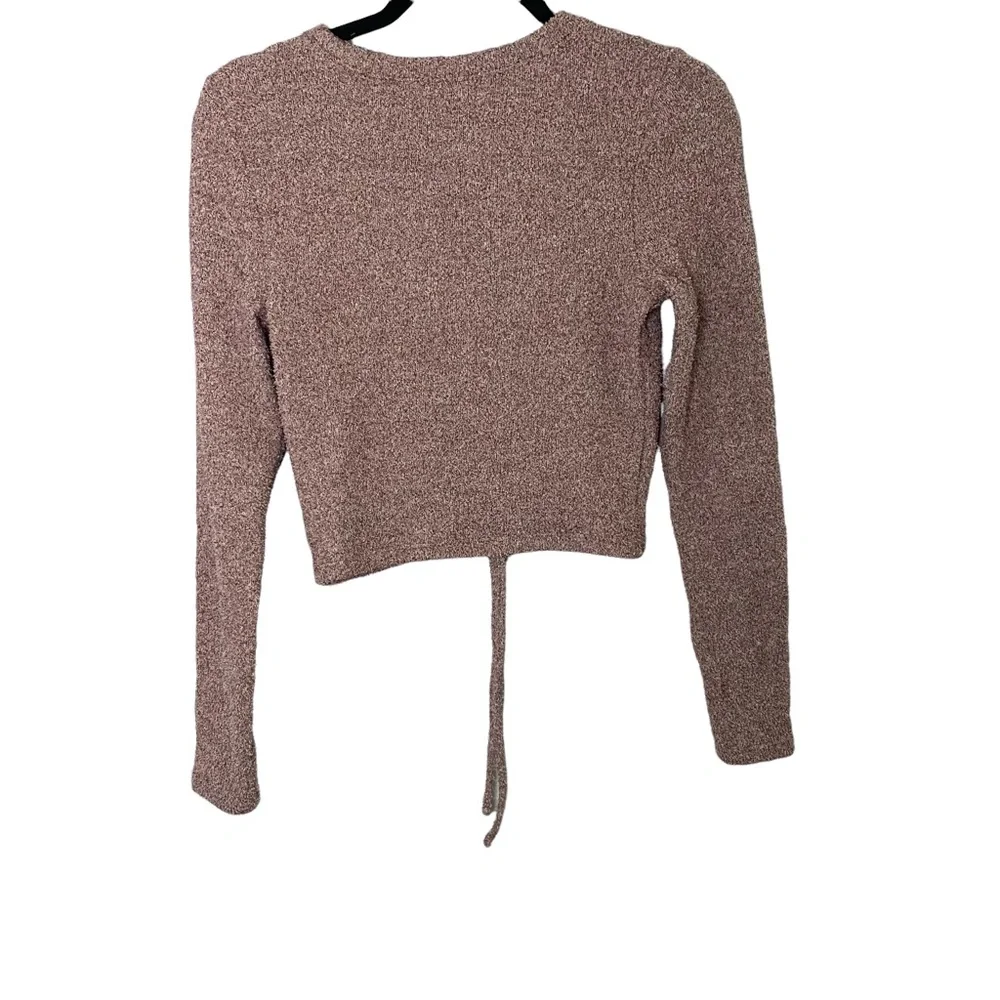 Wild Fable Cozy Pink V-Neck Sweater with Drawstring - Size Medium, NWT - Picture 3 of 7